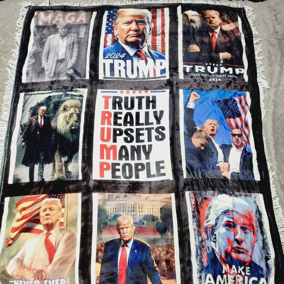 President Trump Blanket 9 Custom Photo Throw Blanket - Picture 12 of 14